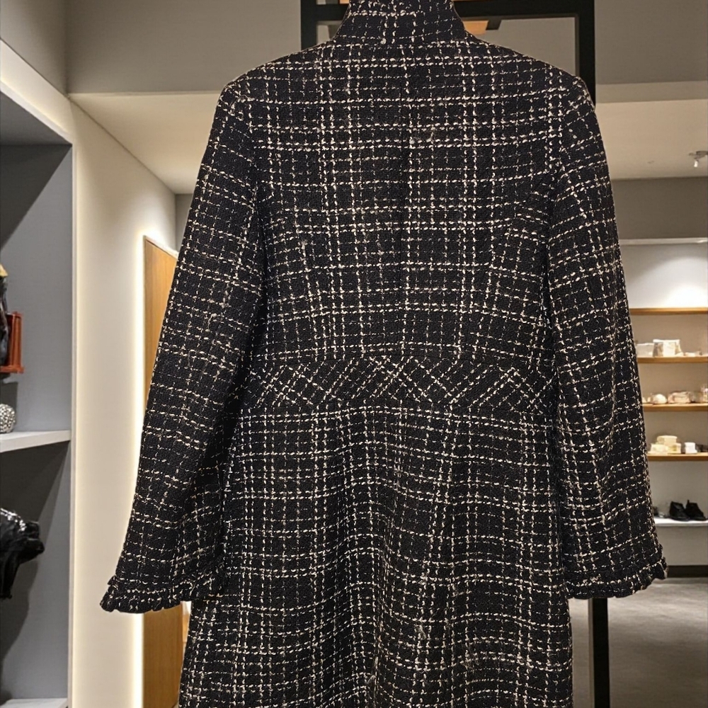 White House Black Market Black and White Tweed Blazer Jacket - Picture 5 of 6